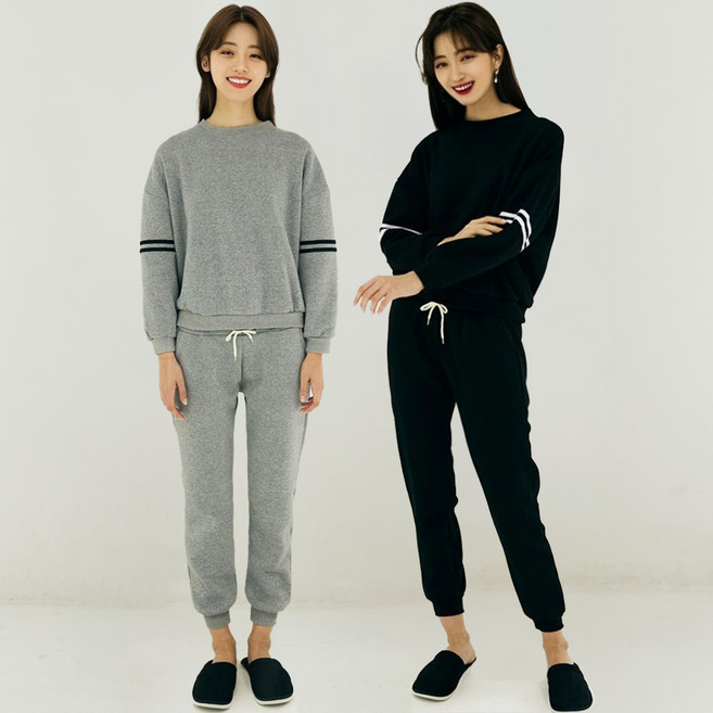 테라우드 여성용 기모 견장라인 상하의 2종 세트