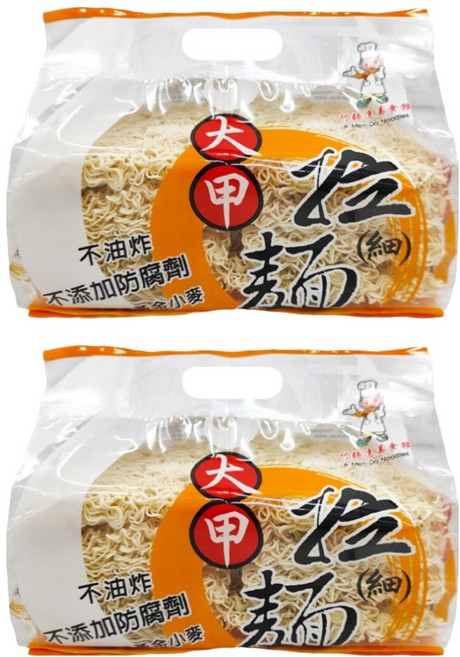 大甲佳旭 大甲手工拉麵 細麵, 600g, 2包