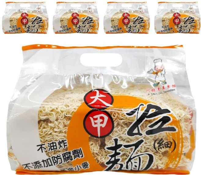 大甲佳旭 大甲手工拉麵 細麵, 600g, 5包