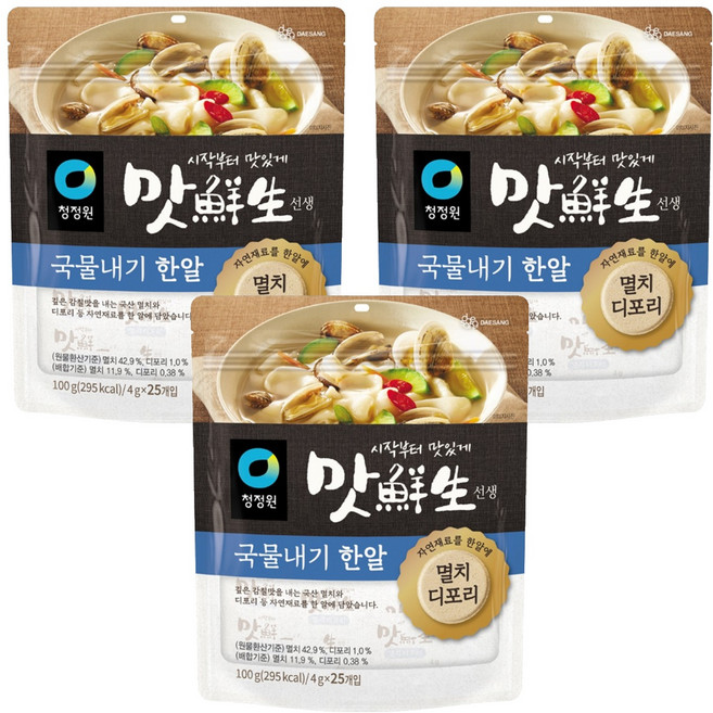맛선생 멸치디포리 국물내기 한알, 100g, 3개