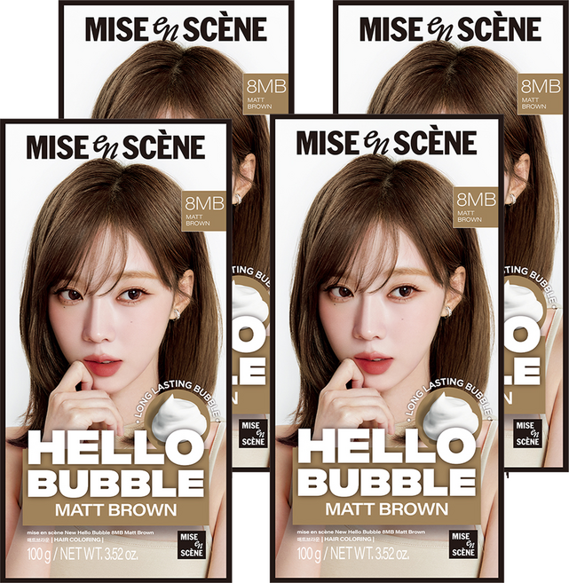 mise en scene 魅尚萱 Hello Bubble 染髮劑, 8MB霧面棕色, 4個
