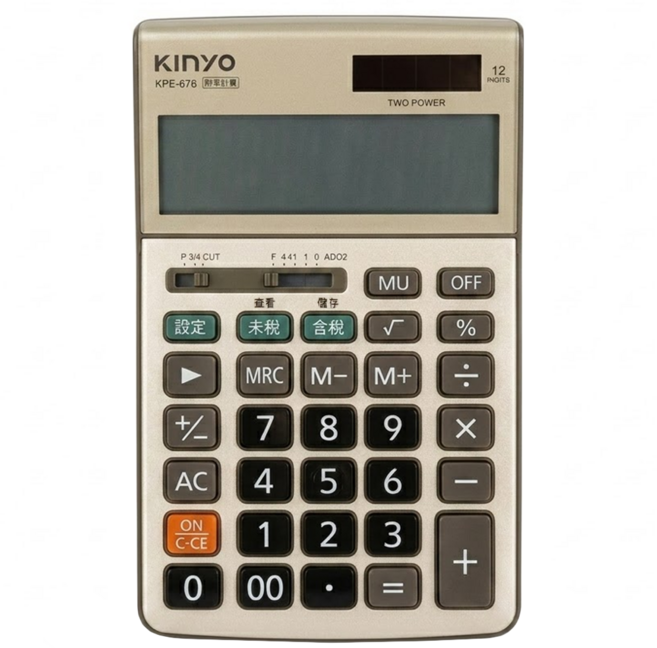 Kinyo 稅率計算機 KPE-676 107 x 29 x 177mm 152g, 金色, 1個