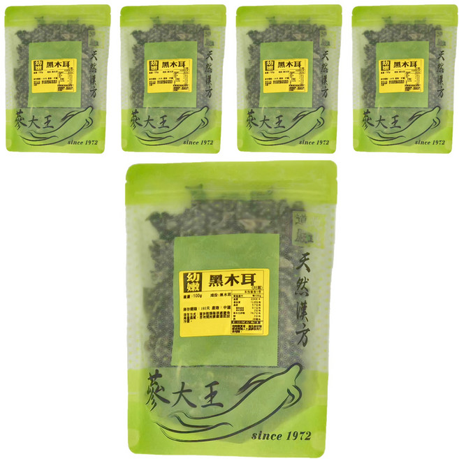 蔘大王 幼嫩黑木耳/川耳, 100g, 5包