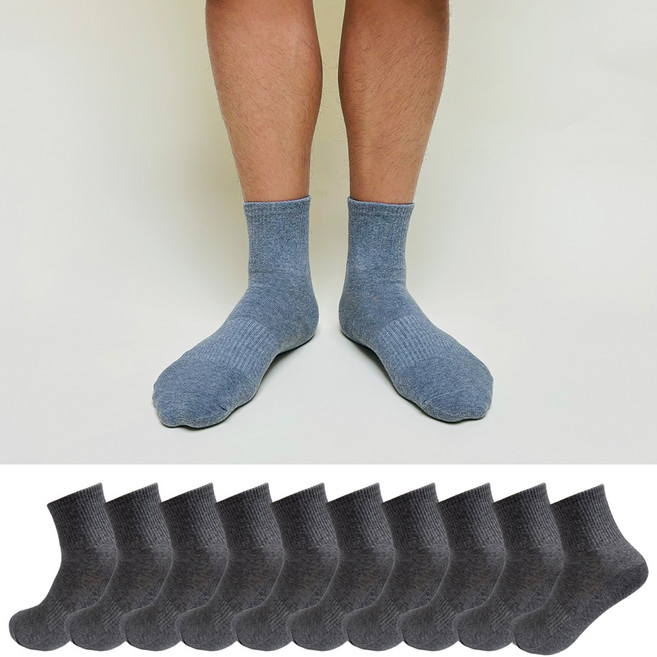 CAPACCI 男款氣墊短襪 10雙, 1套, 灰色