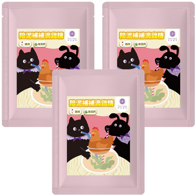 Pet's Need 霈尼寵物 陪泥補補滴雞精 全齡犬貓食用, 雞肉, 60g, 3個