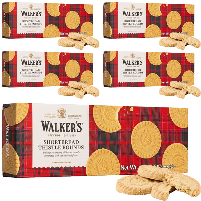 워커스 쇼트브레드 라운드 버터쿠키, 150g, 5개