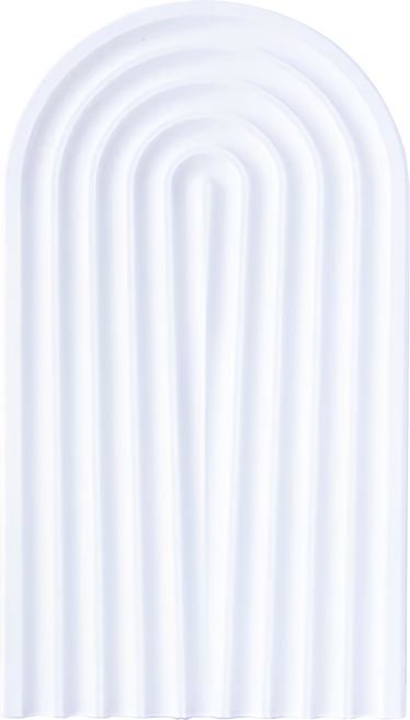 擺飾盤 長半圓 31.5 x 14.5cm, 清水模白, 1個