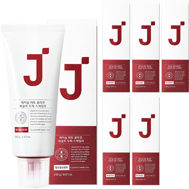 제이숲 피토 콜라겐 씨솔트 두피 스케일러, 250g, 6개