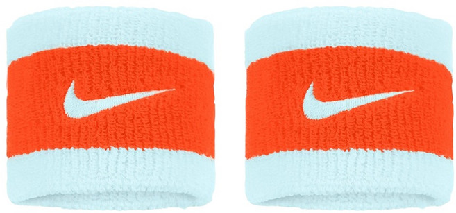 NIKE 耐吉 SWOOSH 運動手腕帶 N0001565450OS 100g, 白橘色, 1雙