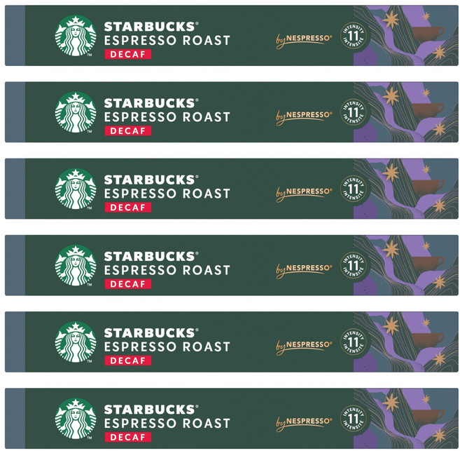 스타벅스 디카프 에스프레소 로스트 네스프레소 캡슐커피, 5.7g, 10개입, 6개