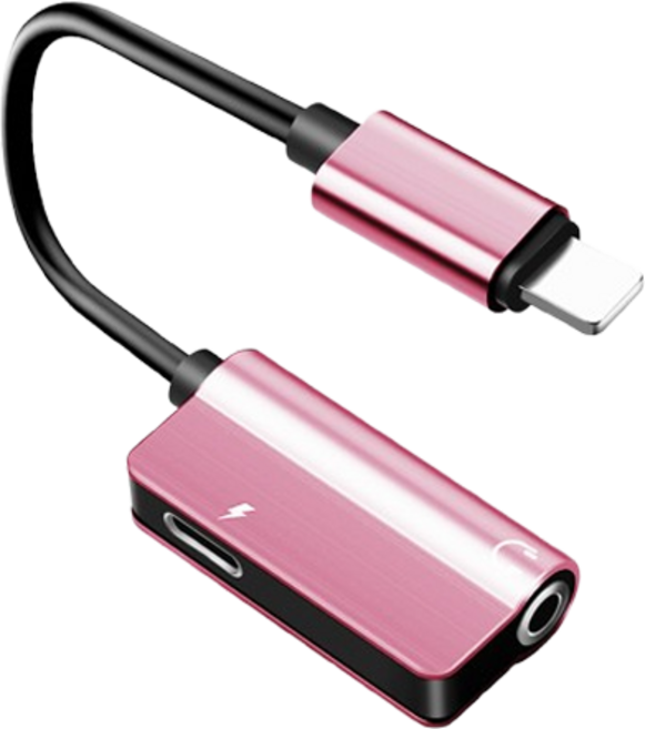 헨센 8핀 to 3.5mm 8핀 이어폰 2in1 충전 이어폰 변환젠더 스퀘어, 로즈골드, 1개, 3.8cm