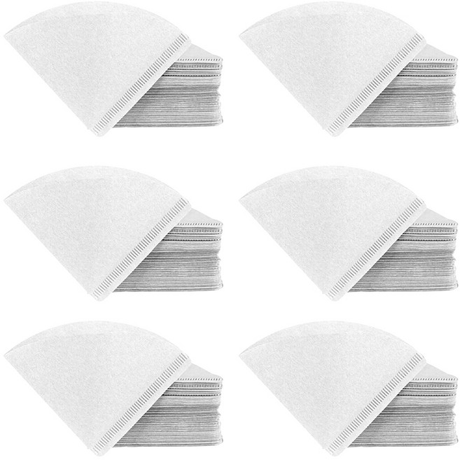 칼딘 V형 드립 커피 필터 여과지 화이트 V02 2~4인용, 6개, 50개입