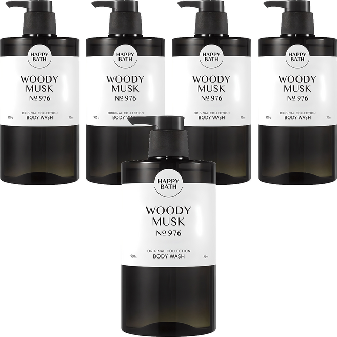 해피바스 오리지널 컬렉션 바디워시 우디 머스크향, 910g, 5개