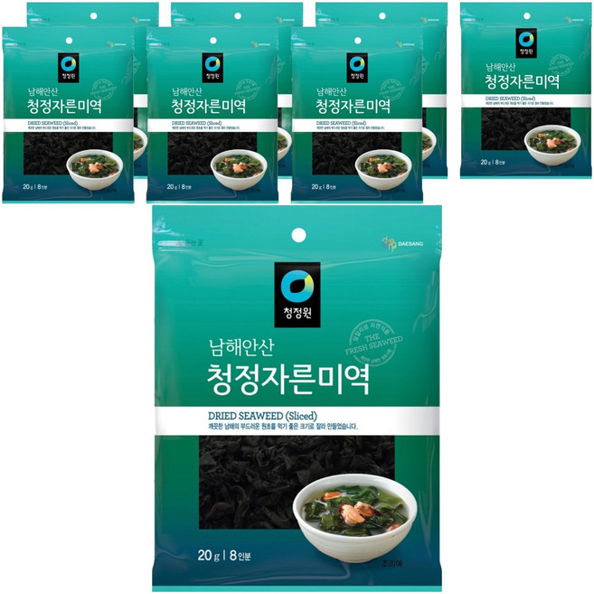 청정원 청정 자른 미역, 20g, 8개