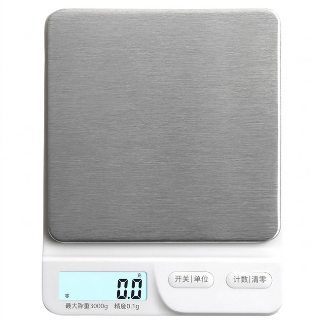 YUNMI 不鏽鋼電子秤 充電兩用款 咖啡料理秤 烘焙秤 食物秤 珠寶秤 HY01, 白色, 3kg