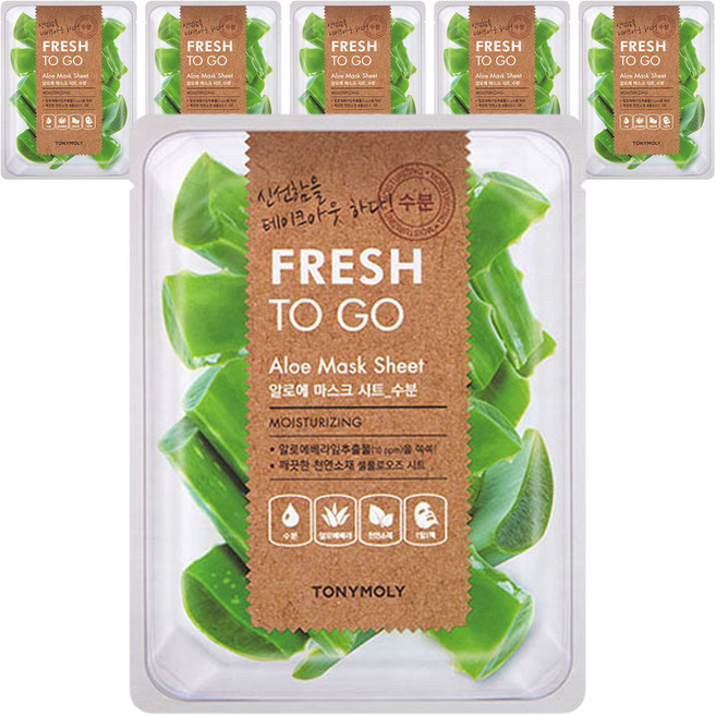 토니모리 프레쉬 투고 알로에 마스크 시트, 1개입, 6개