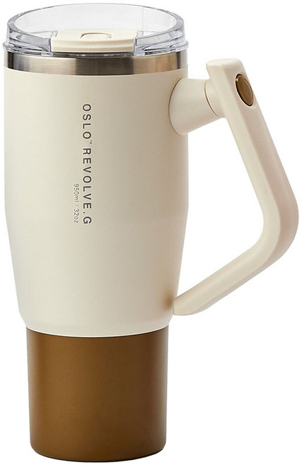 오슬로 리볼브 G 회전 핸들 텀블러, 아이보리, 950ml, 1개