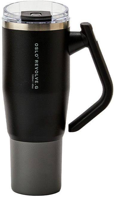 오슬로 리볼브 G 회전 핸들 텀블러, 블랙, 1.2L, 1개