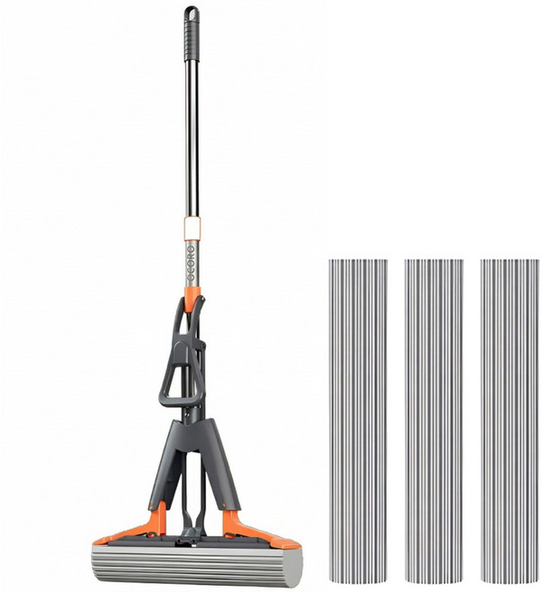 오코로 노터치 물흡수 펄프청소기 밀대걸레 + 리필패드 3매, 1세트