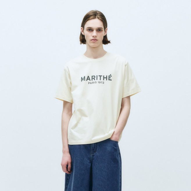 MaritheFrancoisGirbaud 男女通用 REGULAR LOGO TEE, 奶油色