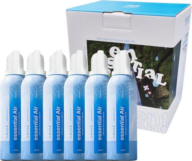 지리에어 프리미엄 휴대용 미니 공기캔 산소캔 여행용 에센셜에어 253ml, 6개