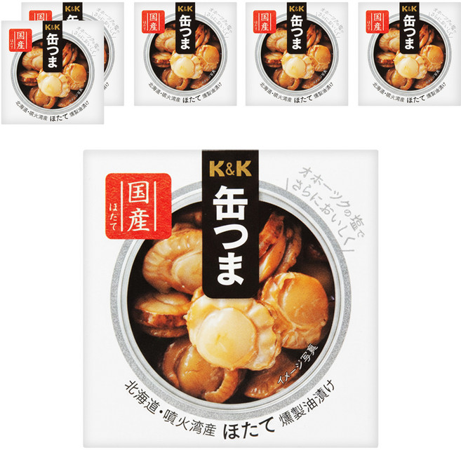 K&K 北海道油浸燻扇貝, 55g, 6罐