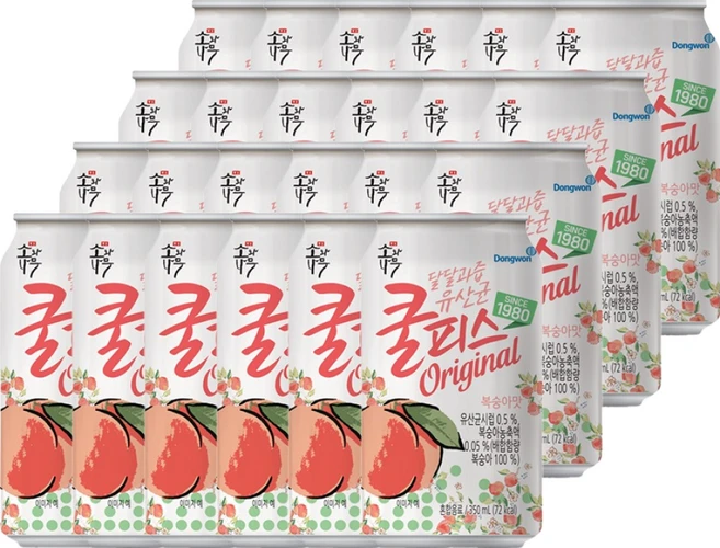 동원 마시는유산균 쿨피스 복숭아맛, 350ml, 24개 - 쿠팡