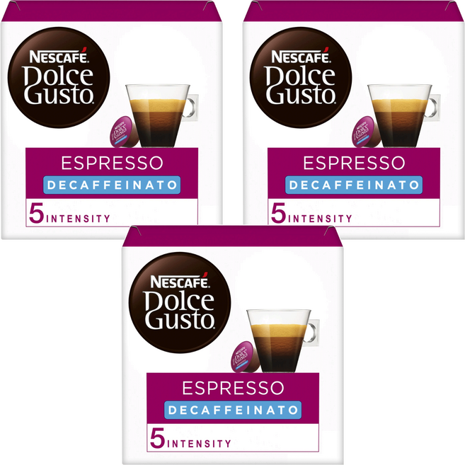 NESCAFE 雀巢咖啡 Dolce Gusto 多趣酷思 義式濃縮咖啡膠囊 低咖啡因, 5.5g, 16個裝, 3組