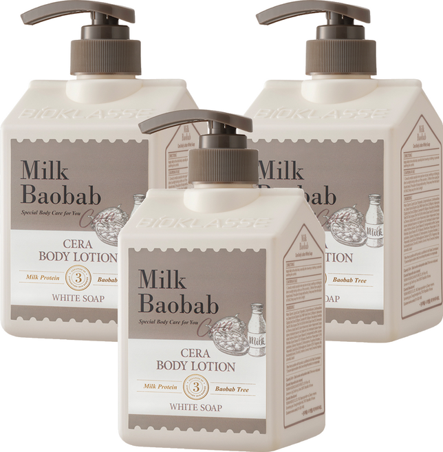 밀크바오밥 세라 바디로션 화이트솝, 600ml, 3개