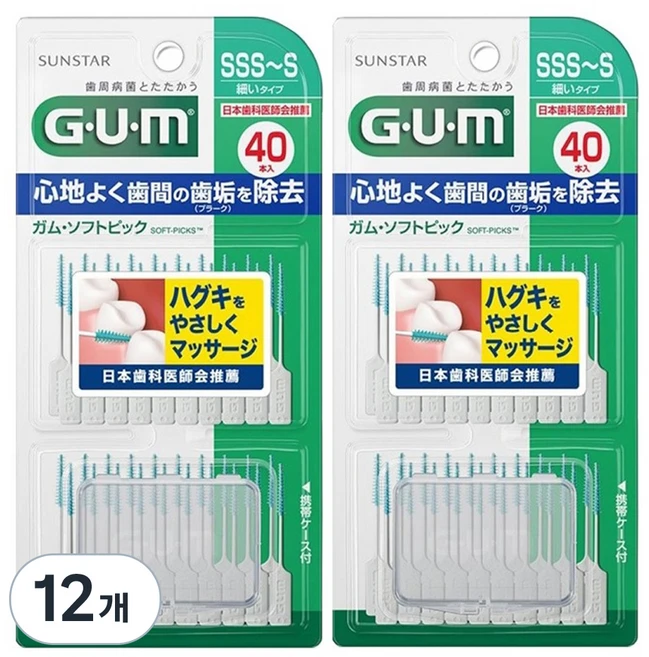 검 치간칫솔 Soft pick SSS-S, 40개입, 12개 - 쿠팡