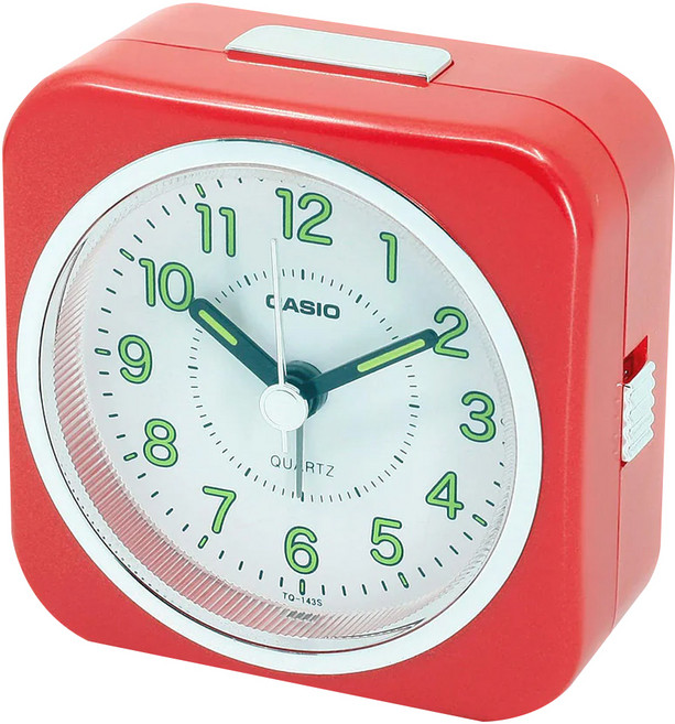 CASIO 卡西歐 方形鬧鐘 TQ-143S-4D, 紅色