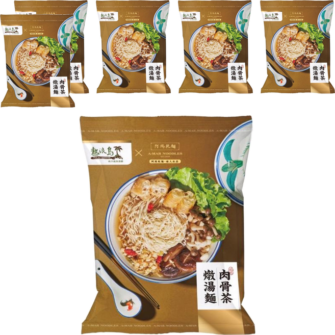 A-MAR NOODLES 阿瑪乾麵 肉骨茶燉湯麵 130g, 6包