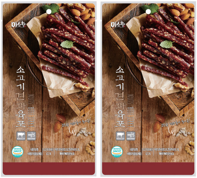 미소향 소고기 견과육포, 80g, 2개