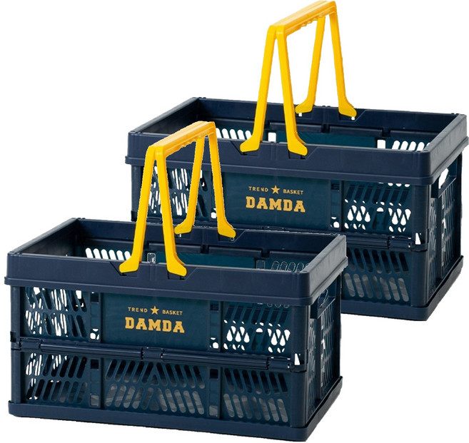 이소품 담다 접이식 바스켓, 인디고, 2개