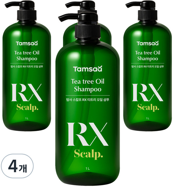 탐사 스칼프 RX 티트리오일 샴푸, 4개, 1L