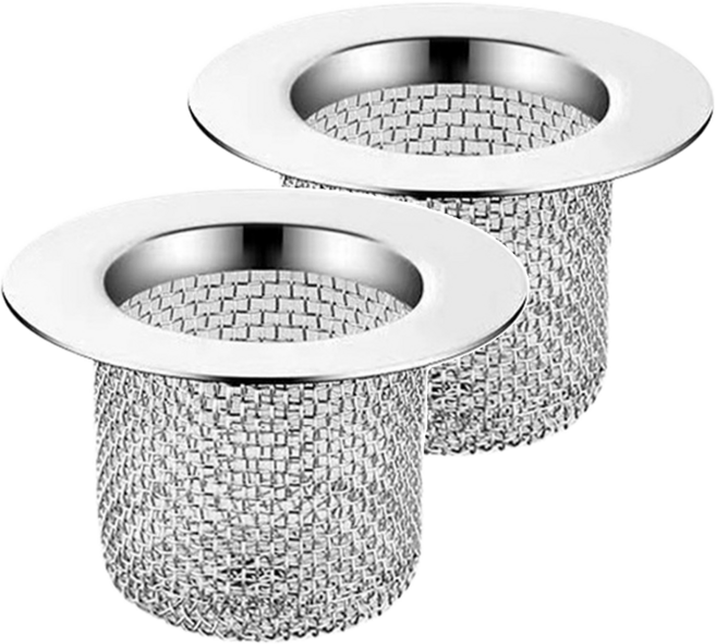 304不鏽鋼下水道防髮防蟑過濾網2入組, 銀色