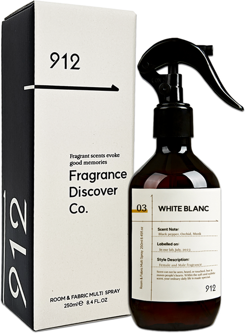 912 룸 앤 패브릭 멀티 스프레이 섬유향수, 화이트 블랑, 250ml, 1개
