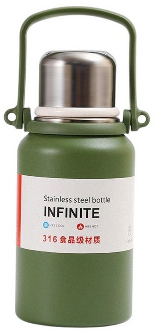 FOREVER 316不鏽鋼摩登小鋼盔保溫杯/金剛保溫壺, 綠色, 1個, 800ml