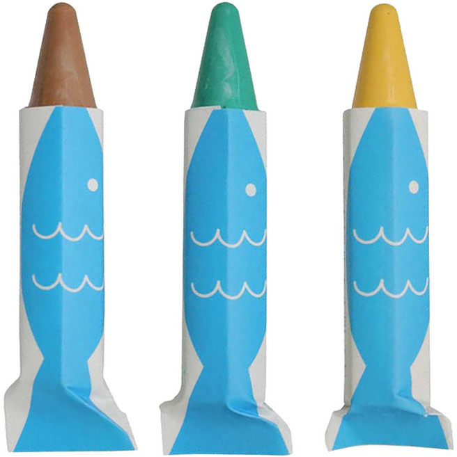 kitpas 環保無毒浴室水洗蠟筆日本製 3支組 棕色 + 綠色 + 黃色, 3色, 1盒