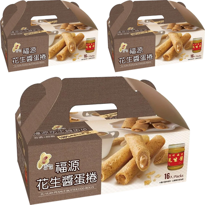 新竹福源 花生醬蛋捲, 320g, 3盒