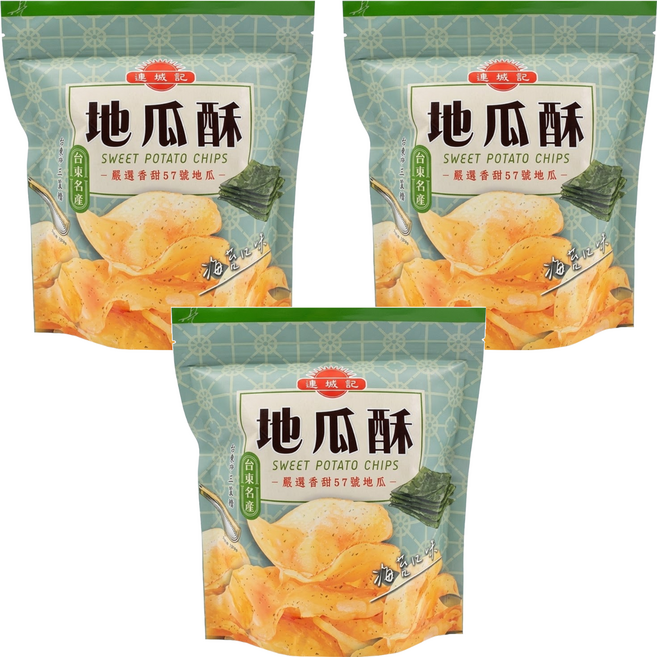連城記 地瓜酥 海苔口味, 140g, 3包