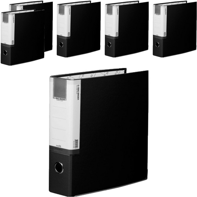 희망사무포인트 D링 합지 바인더 파일 5cm 3공, 흑색, 6개