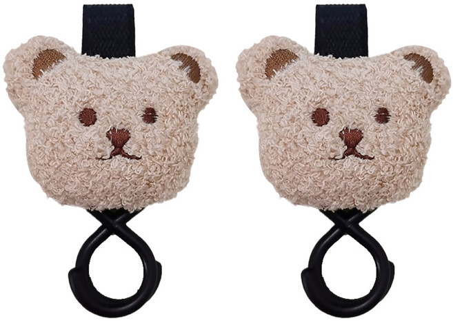 금깨비 곰돌이 유모차 걸이, 밀크티, 2개