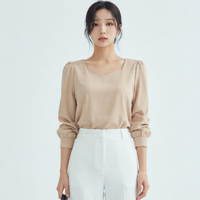 Paperments Serian 愛心線條泡泡袖襯衫 14286