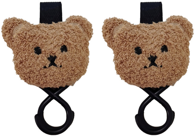 금깨비 곰돌이 유모차 걸이, 브라운, 2개