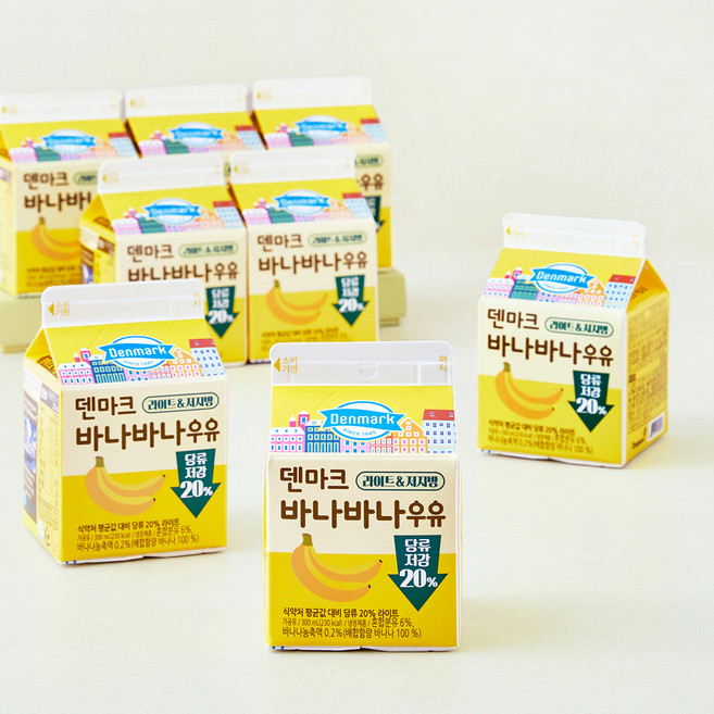 덴마크 바나바나 우유, 300ml, 8개