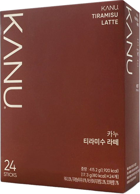 KANU 提拉米蘇拿鐵咖啡, 17.3g, 24包, 1盒