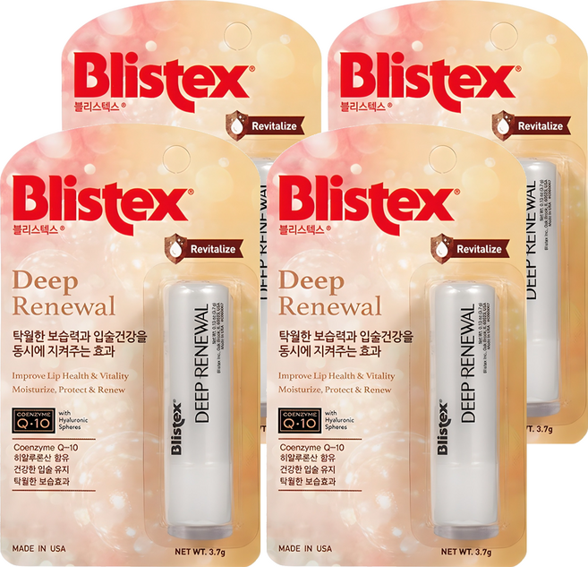 블리스텍스 딥 리뉴얼 립밤, 3.7g, 4개