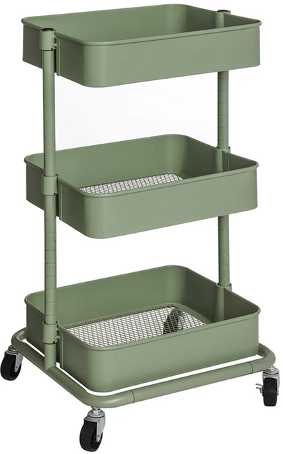 小推車置物架三層, 綠色