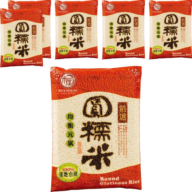 RICE HOUSE 米屋 圓糯米, 600g, 6包